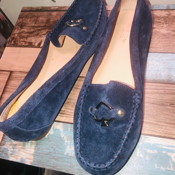 kate spade Shoes - Kate Spade Blue Suede Loafers size 7.5